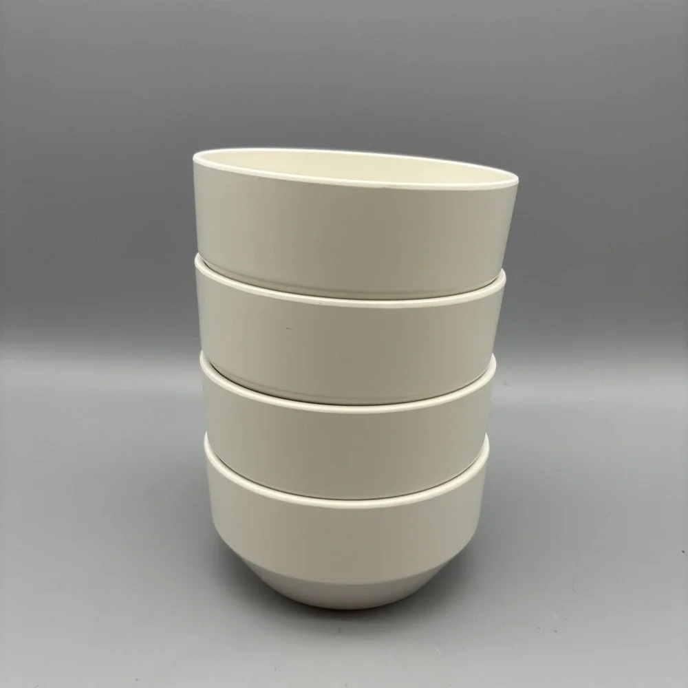 West Elm Aaron Probyn Melamine Neutral Beige Cereal Salad Soup Bowls Set of 4